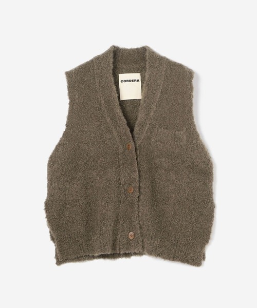 Bshop（ビショップ）の「CORDERA | ブークレニットベスト WOMEN（ベスト・レディース・グレー/ブラウン・ONE SIZE）」の2枚目の写真