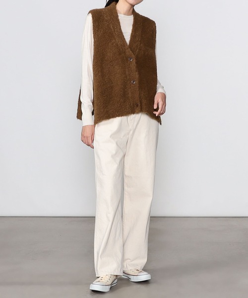 Bshop（ビショップ）の「CORDERA | ブークレニットベスト WOMEN（ベスト・レディース・グレー/ブラウン・ONE SIZE）」の4枚目の写真