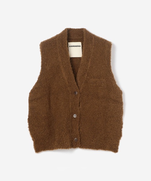 Bshop（ビショップ）の「CORDERA | ブークレニットベスト WOMEN（ベスト・レディース・グレー/ブラウン・ONE SIZE）」の8枚目の写真