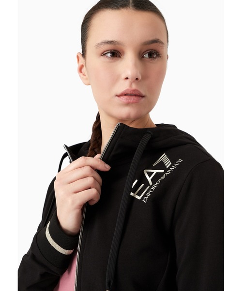 EMPORIO ARMANI EA7（エンポリオアルマーニイーエーセブン）の「【エンポリオ アルマーニ EA7】コアレディ フード付きスウェットシャツ（スウェット・レディース・ブラック/ピンク系その他・SMALL/MEDIUM/LARGE/X-SMALL）」の9枚目の写真
