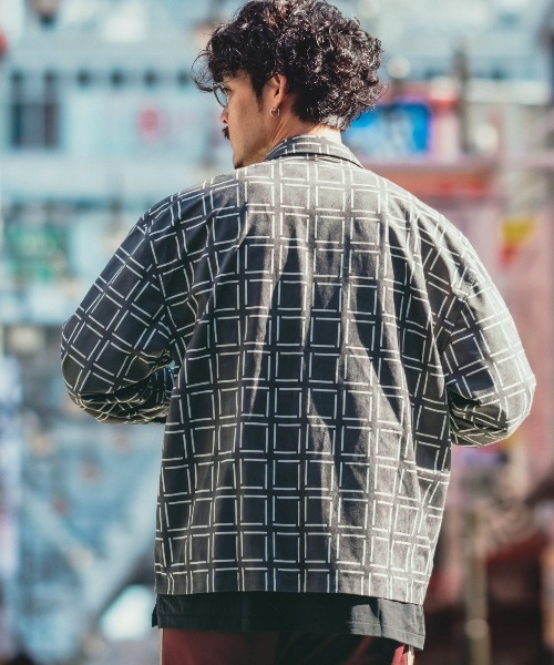 セール】【improves】フェイクスウェード 総柄 シャツジャケット