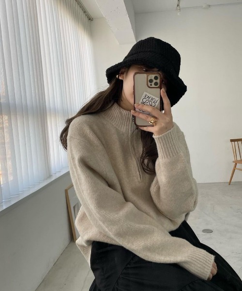 LAC-VERT（ラック・ヴェール）の「もこもこバケットハット（ハット・レディース・ベージュ/ブラック/ホワイト・FREE）」の4枚目の写真