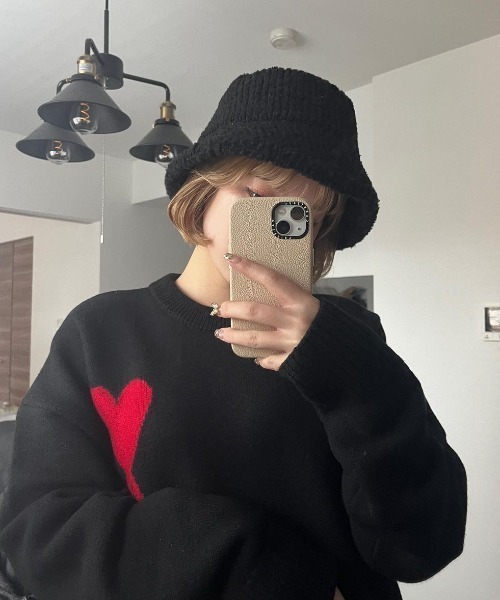 LAC-VERT（ラック・ヴェール）の「もこもこバケットハット（ハット・レディース・ベージュ/ブラック/ホワイト・FREE）」の12枚目の写真