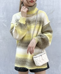 one way | グラデーションハイネックニット(ニット/セーター)