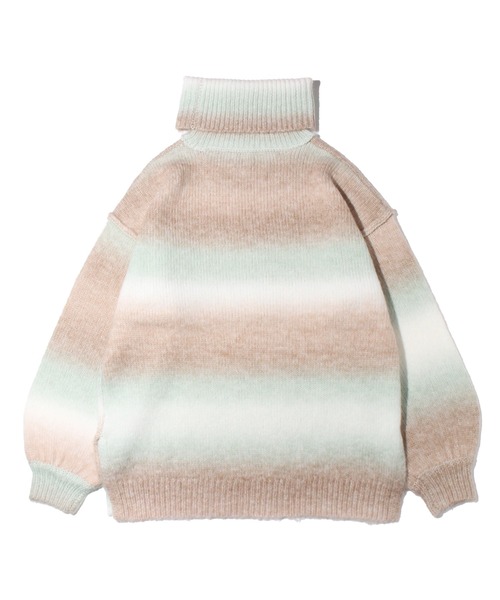 one way（ワンウェイ）の「グラデーションハイネックニット（ニット/セーター・レディース・ライトグリーン/イエロー/ブラック・FREE）」の5枚目の写真