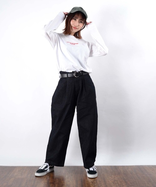 1111clothing（ワンフォークロージング）の「10oz ワイドパンツ / デニムパンツ ワイドデニム ジーンズ デニム バギーパンツ（デニムパンツ・メンズ・ブルー系/ブルー系1/ケミカルウォッシュ/ブラック/ワンウォッシュ/ブラック系その他/インディゴブルー/キナリ/ブラック系その他2/ブラック系その他3・S/M/L）」の14枚目の写真