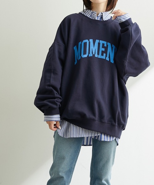 COLLAGE GALLARDAGALANTE（コラージュガリャルダガランテ）の「2WAY/MOMENTロゴスウェット（スウェット・レディース・オフホワイト/ネイビー・FREE）」の2枚目の写真
