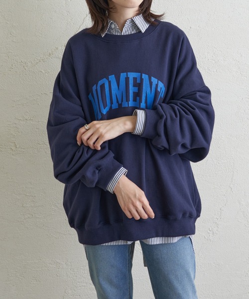 COLLAGE GALLARDAGALANTE（コラージュガリャルダガランテ）の「2WAY/MOMENTロゴスウェット（スウェット・レディース・オフホワイト/ネイビー・FREE）」の5枚目の写真