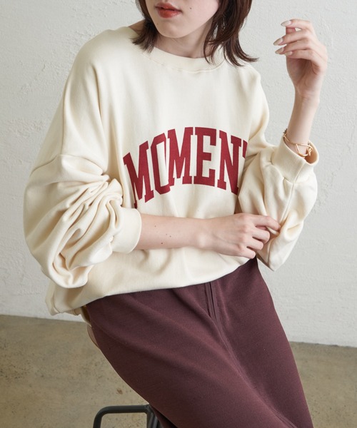 COLLAGE GALLARDAGALANTE（コラージュガリャルダガランテ）の「2WAY/MOMENTロゴスウェット（スウェット・レディース・オフホワイト/ネイビー・FREE）」の15枚目の写真