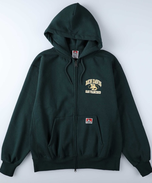 BEN DAVIS（ベンデイビス）の「【BEN DAVIS】ジップフーディー（パーカー・メンズ・グリーン/ブラック/ライトグレー・XL/M/L）」の3枚目の写真