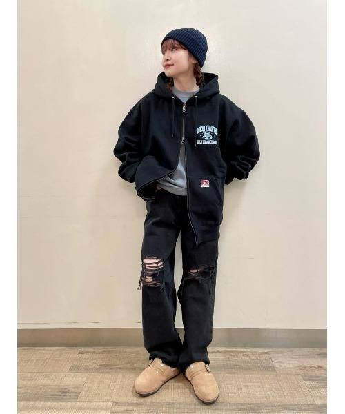 BEN DAVIS（ベンデイビス）の「【BEN DAVIS】ジップフーディー（パーカー・メンズ・グリーン/ブラック/ライトグレー・XL/M/L）」の4枚目の写真