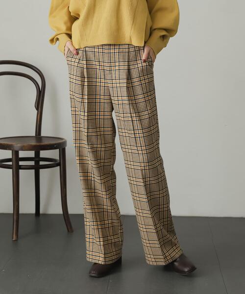 SENSE OF PLACE by URBAN RESEARCH（センスオブプレイスバイアーバンリサーチ）の「ウールライクワイドストレートパンツ（スラックス・レディース・アイボリー/グリーン/ブラウン/ベージュ系その他/チャコールグレー・SMALL/MEDIUM/X-SMALL/LARGE/TALL）」の4枚目の写真