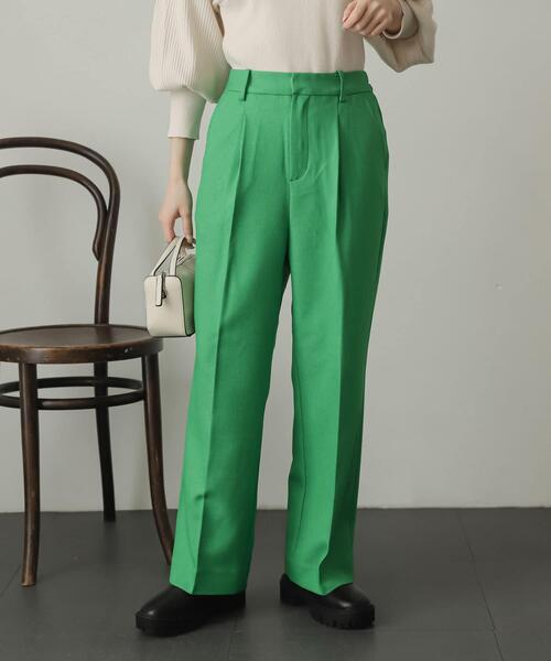 SENSE OF PLACE by URBAN RESEARCH（センスオブプレイスバイアーバンリサーチ）の「ウールライクワイドストレートパンツ（スラックス・レディース・アイボリー/グリーン/ブラウン/ベージュ系その他/チャコールグレー・SMALL/MEDIUM/X-SMALL/LARGE/TALL）」の5枚目の写真