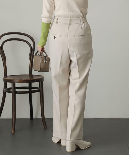 SENSE OF PLACE by URBAN RESEARCH（センスオブプレイスバイアーバンリサーチ）の「ウールライクワイドストレートパンツ（スラックス・レディース・アイボリー/グリーン/ブラウン/ベージュ系その他/チャコールグレー・SMALL/MEDIUM/X-SMALL/LARGE/TALL）」の9枚目の写真