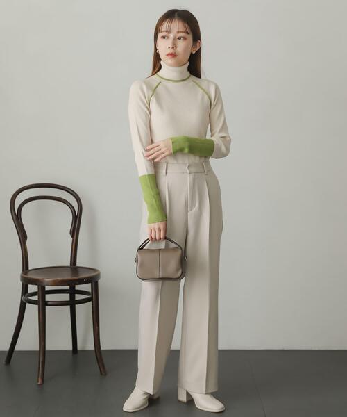 SENSE OF PLACE by URBAN RESEARCH（センスオブプレイスバイアーバンリサーチ）の「ウールライクワイドストレートパンツ（スラックス・レディース・アイボリー/グリーン/ブラウン/ベージュ系その他/チャコールグレー・SMALL/MEDIUM/X-SMALL/LARGE/TALL）」の10枚目の写真