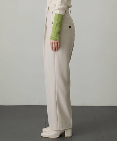 SENSE OF PLACE by URBAN RESEARCH（センスオブプレイスバイアーバンリサーチ）の「ウールライクワイドストレートパンツ（スラックス・レディース・アイボリー/グリーン/ブラウン/ベージュ系その他/チャコールグレー・SMALL/MEDIUM/X-SMALL/LARGE/TALL）」の16枚目の写真