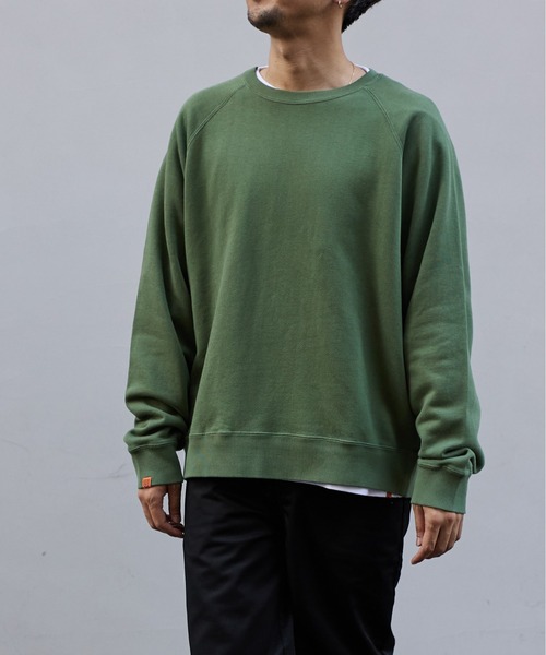 UNIVERSAL OVERALL(ユニバーサルオーバーオール)の「ラグランスウェットシャツ【RAGLAN SWEAT SHIRT】(スウェット・メンズ・ブラック/グリーン/ベージュ/グレイッシュブルー・XL/M/L)」の9枚目の写真