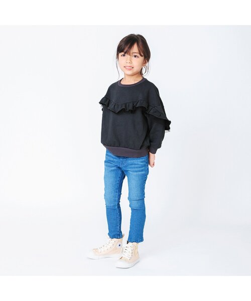 BREEZE（ブリーズ）の「チュールフリルトレーナー（スウェット・キッズ・サックスブルー/ベージュ/チャコール・130/110/90/120/100/80/140）」の5枚目の写真
