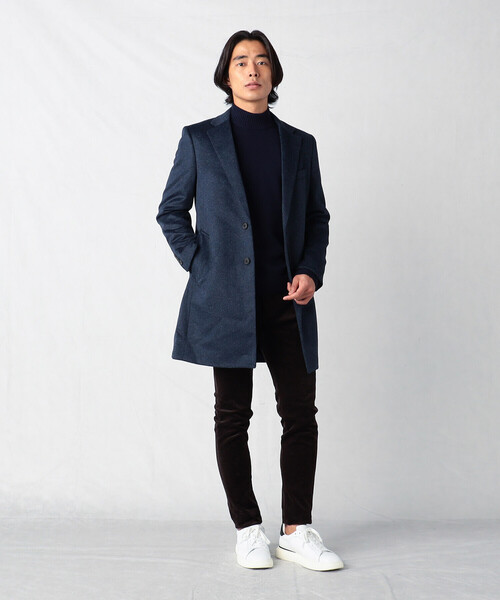 COMME CA MEN（コムサメン）の「アンゴラ×ウールビーバー仕上げ　シングルチェスターフィールドコート（チェスターコート・メンズ・ネイビー/ブラック・S/L/M）」の5枚目の写真