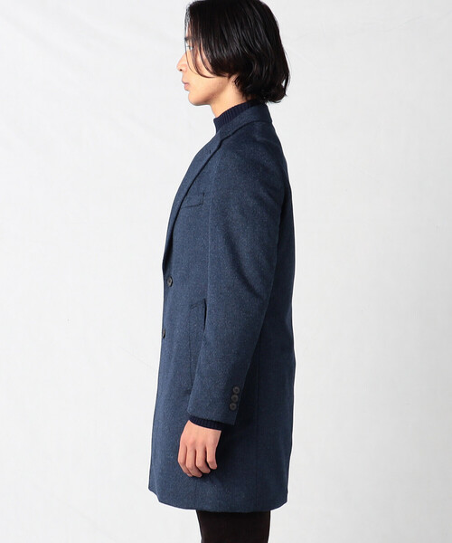 COMME CA MEN（コムサメン）の「アンゴラ×ウールビーバー仕上げ　シングルチェスターフィールドコート（チェスターコート・メンズ・ネイビー/ブラック・S/L/M）」の8枚目の写真