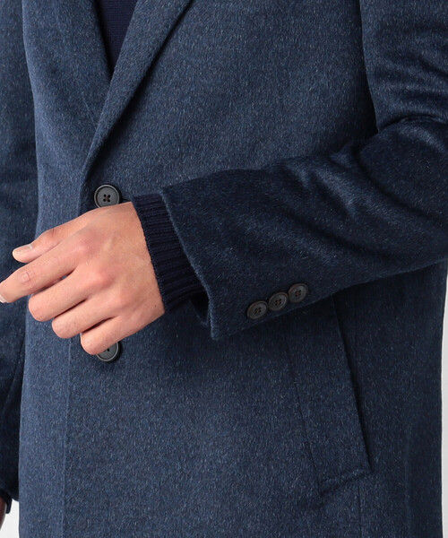 COMME CA MEN（コムサメン）の「アンゴラ×ウールビーバー仕上げ　シングルチェスターフィールドコート（チェスターコート・メンズ・ネイビー/ブラック・S/L/M）」の11枚目の写真