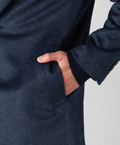 COMME CA MEN（コムサメン）の「アンゴラ×ウールビーバー仕上げ　シングルチェスターフィールドコート（チェスターコート・メンズ・ネイビー/ブラック・S/L/M）」の12枚目の写真