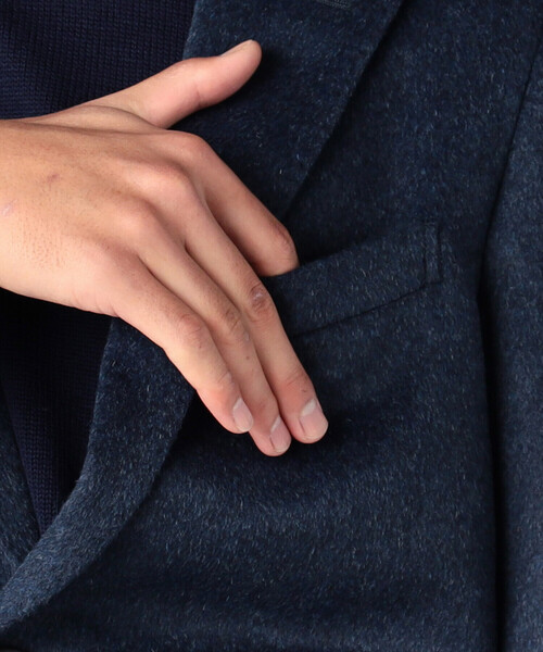 COMME CA MEN（コムサメン）の「アンゴラ×ウールビーバー仕上げ　シングルチェスターフィールドコート（チェスターコート・メンズ・ネイビー/ブラック・S/L/M）」の14枚目の写真