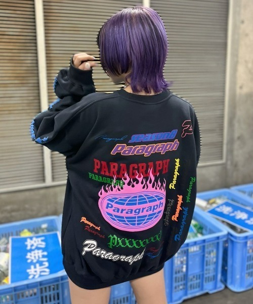 Paragraph(パラグラフ)の「A'GEM/9 × .kom『paragraph/パラグラフ』ファイアーロゴ スウェット(スウェット・メンズ・ライトグレー/チャコールグレー・FREE)」の1枚目の写真