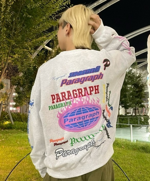 Paragraph(パラグラフ)の「A'GEM/9 × .kom『paragraph/パラグラフ』ファイアーロゴ スウェット(スウェット・メンズ・ライトグレー/チャコールグレー・FREE)」の2枚目の写真