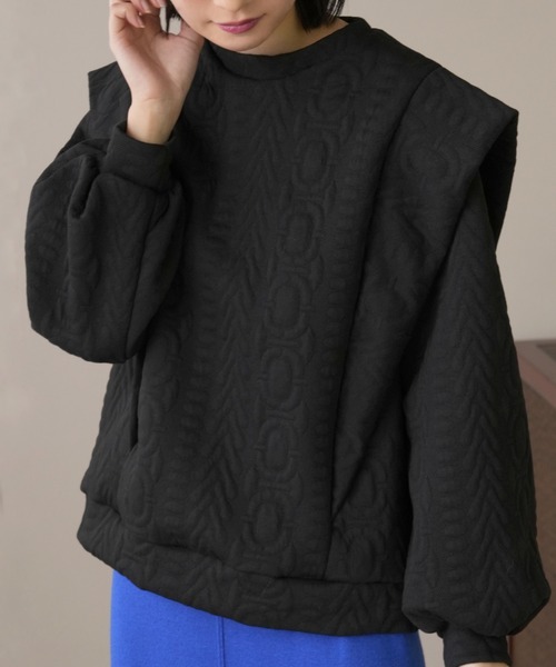 IAMUSE（アイアミューズ）の「デザインキルティングトップス S0813【IAMUSE】（その他トップス・レディース・ブラック・FREE）」の2枚目の写真