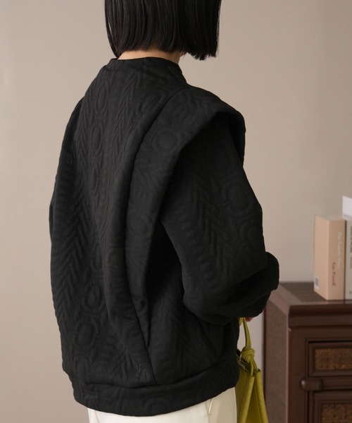 IAMUSE（アイアミューズ）の「デザインキルティングトップス S0813【IAMUSE】（その他トップス・レディース・ブラック・FREE）」の4枚目の写真