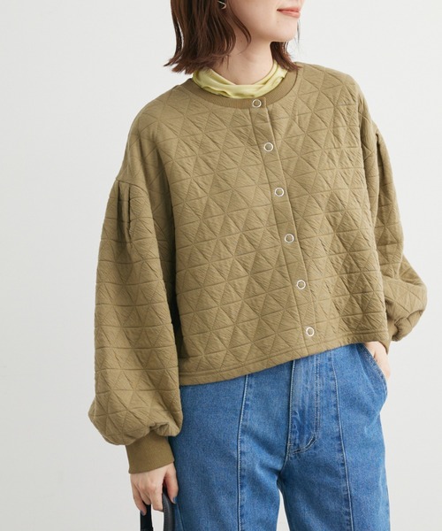 RAY CASSIN FAVORI(レイカズンフェバリ)の「・RAY CASSIN キルトカーディガン*(カーディガン/ボレロ・レディース・アイボリー/カーキ/ブラック・FREE)」の1枚目の写真