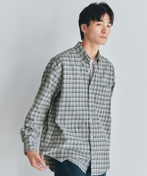 green label relaxing（グリーンレーベルリラクシング）の「FINE BASIC アメリカンチェック ビッグ ボタンダウンシャツ（シャツ/ブラウス・メンズ・ナチュラル/コバルトブルー/ネイビー・M/L/XL/S）」の2枚目の写真