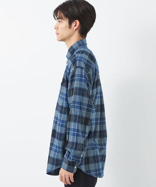 green label relaxing（グリーンレーベルリラクシング）の「FINE BASIC アメリカンチェック ビッグ ボタンダウンシャツ（シャツ/ブラウス・メンズ・ナチュラル/コバルトブルー/ネイビー・M/L/XL/S）」の9枚目の写真