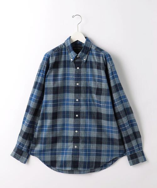 green label relaxing（グリーンレーベルリラクシング）の「FINE BASIC アメリカンチェック ビッグ ボタンダウンシャツ（シャツ/ブラウス・メンズ・ナチュラル/コバルトブルー/ネイビー・M/L/XL/S）」の12枚目の写真