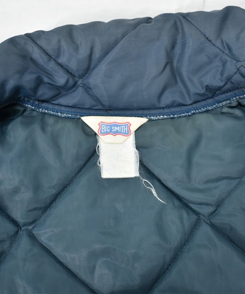 VINTAGE（ヴィンテージ）の「【ヴィンテージ古着】70s BIG SMITH / ビッグスミス 中綿入り キルティング ジップアップジャケット（ブルゾン・メンズ・ネイビー・LARGE）」の9枚目の写真