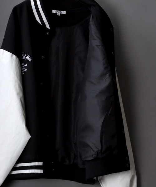 SITRY（シトリー）の「rib line oversize patch Stadium Jacket/リブライン オーバーサイズ ワッペン スタジアムジャケット/スタジャン（スタジャン・メンズ・グリーン/ブラック系その他/ブルー/ブラック・M/L/LL）」の11枚目の写真