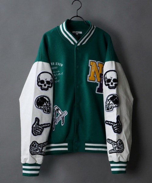 SITRY（シトリー）の「rib line oversize patch Stadium Jacket/リブライン オーバーサイズ ワッペン スタジアムジャケット/スタジャン（スタジャン・メンズ・グリーン/ブラック系その他/ブルー/ブラック・M/L/LL）」の20枚目の写真