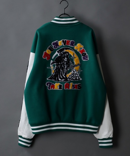SITRY（シトリー）の「rib line oversize patch Stadium Jacket/リブライン オーバーサイズ ワッペン スタジアムジャケット/スタジャン（スタジャン・メンズ・グリーン/ブラック系その他/ブルー/ブラック・M/L/LL）」の22枚目の写真