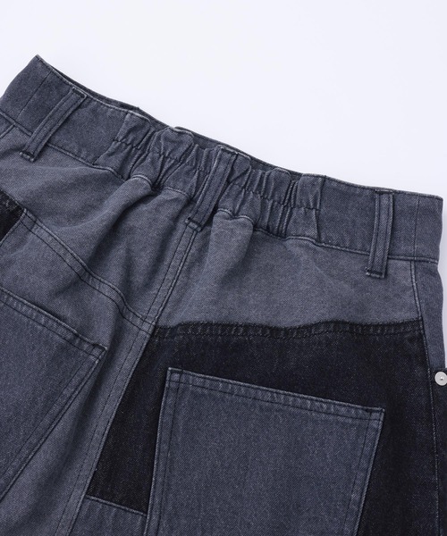 MILKFED.(ミルクフェド)の「PATCHWORK DENIM MINI SKIRT(デニムスカート・レディース・ブラック/ライトインディゴブルー・ONE SIZE)」の13枚目の写真