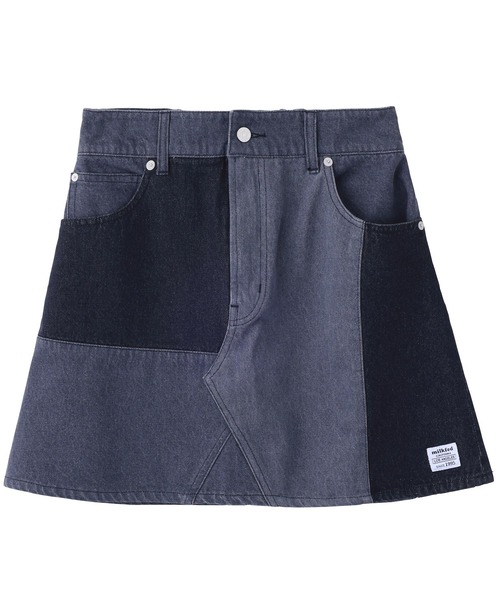 MILKFED.(ミルクフェド)の「PATCHWORK DENIM MINI SKIRT(デニムスカート・レディース・ブラック/ライトインディゴブルー・ONE SIZE)」の16枚目の写真