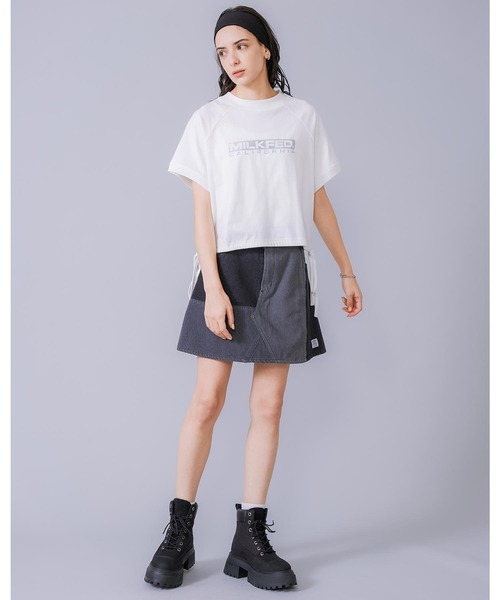 MILKFED.(ミルクフェド)の「PATCHWORK DENIM MINI SKIRT(デニムスカート・レディース・ブラック/ライトインディゴブルー・ONE SIZE)」の19枚目の写真