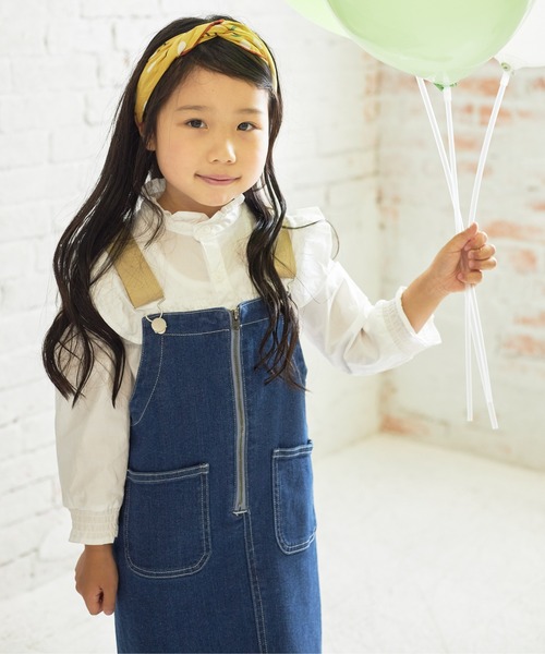 MAKE YOUR DAY(メイクユアデイ)の「フリルブラウス■80~140cm(シャツ/ブラウス・キッズ・ブルー/オフホワイト/イエロー/ストライプ・120/140/100/130/110/80/90)」の2枚目の写真