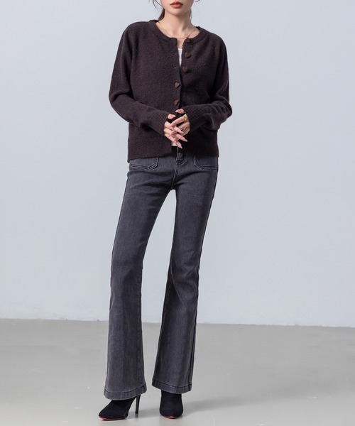 DAY CLOSET（デイ クローゼット）の「【吸湿発熱/裏起毛/大きいサイズ有】冬もぽかぽか ブーツカット風きれいめフレアデニムパンツ ストレッチ 暖かい レディース（デニムパンツ・レディース・ブラック/ブルー/ライトブルー/ダークグレー/ブルー系その他/インディゴブルー・2XL/M/XS/L/S/XL）」の20枚目の写真