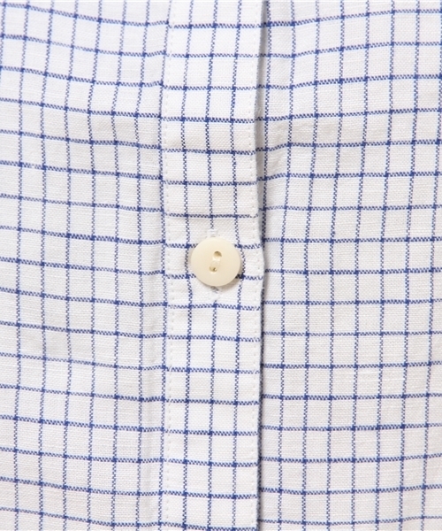 GIORDANO（ジョルダーノ）の「[GIORDANO]ロールアップリネン長袖シャツ（シャツ/ブラウス・レディース・ホワイト/ホワイト×ネイビー/ブルー/インディゴブルー・MEDIUM/LARGE）」の8枚目の写真