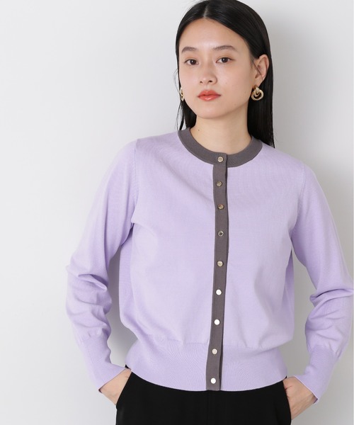 N.（N. Natural Beauty Basic）（エヌエヌナチュラルビューティーベーシック）の「◆ゴールドボタンバイカラーカーディガン（カーディガン/ボレロ・レディース・ネイビー/オフホワイト/ピンク/ブルー・MEDIUM）」の14枚目の写真