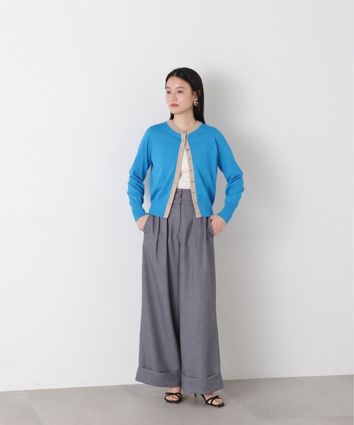 N.（N. Natural Beauty Basic）（エヌエヌナチュラルビューティーベーシック）の「◆ゴールドボタンバイカラーカーディガン（カーディガン/ボレロ・レディース・ネイビー/オフホワイト/ピンク/ブルー・MEDIUM）」の21枚目の写真