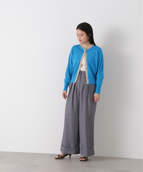 N.（N. Natural Beauty Basic）（エヌエヌナチュラルビューティーベーシック）の「◆ゴールドボタンバイカラーカーディガン（カーディガン/ボレロ・レディース・ネイビー/オフホワイト/ピンク/ブルー・MEDIUM）」の12枚目の写真