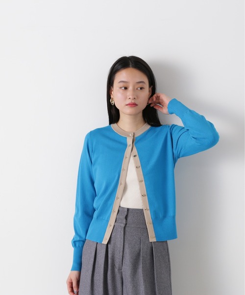 N.（N. Natural Beauty Basic）（エヌエヌナチュラルビューティーベーシック）の「◆ゴールドボタンバイカラーカーディガン（カーディガン/ボレロ・レディース・ネイビー/オフホワイト/ピンク/ブルー・MEDIUM）」の17枚目の写真