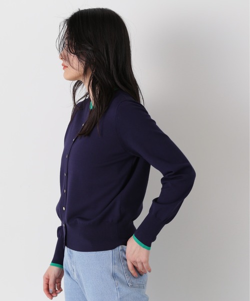 N.（N. Natural Beauty Basic）（エヌエヌナチュラルビューティーベーシック）の「◆ゴールドボタンバイカラーカーディガン（カーディガン/ボレロ・レディース・ネイビー/オフホワイト/ピンク/ブルー・MEDIUM）」の10枚目の写真